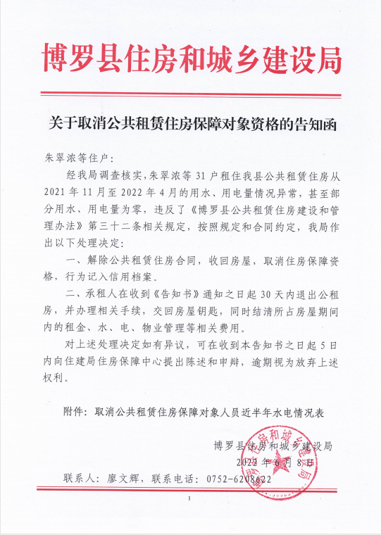 关于取消公共租赁住房保障对象资格的告知函.png