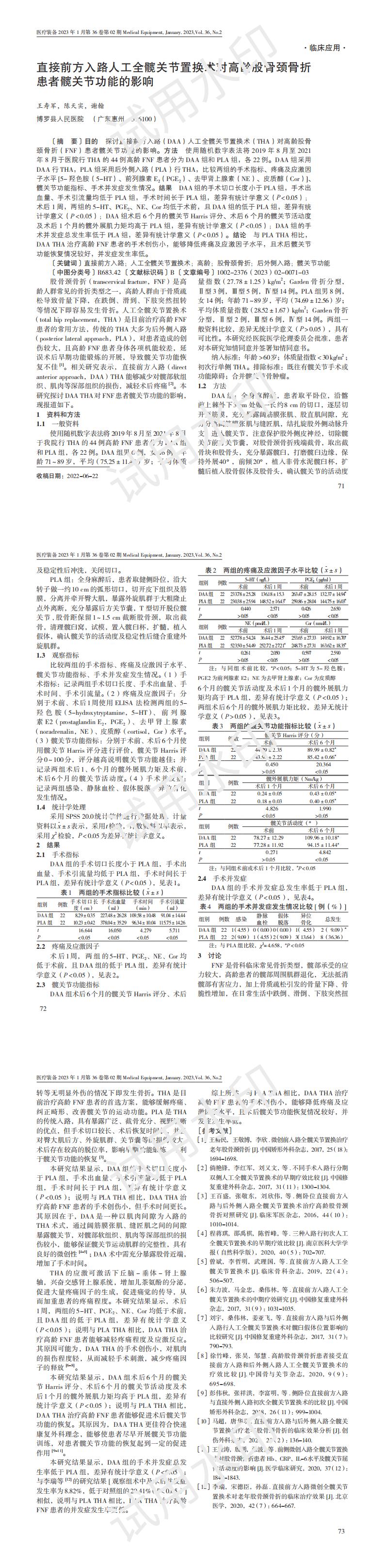 直接前方入路人工全髋关节置换术对高龄股骨颈骨折患者髋关节功能的影响_00.jpg